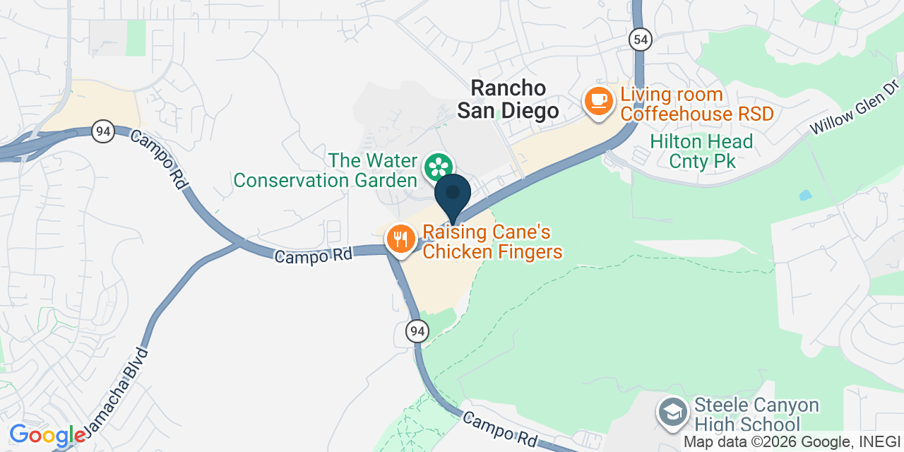 Map showing Rancho San Diego, San Diego County, CA