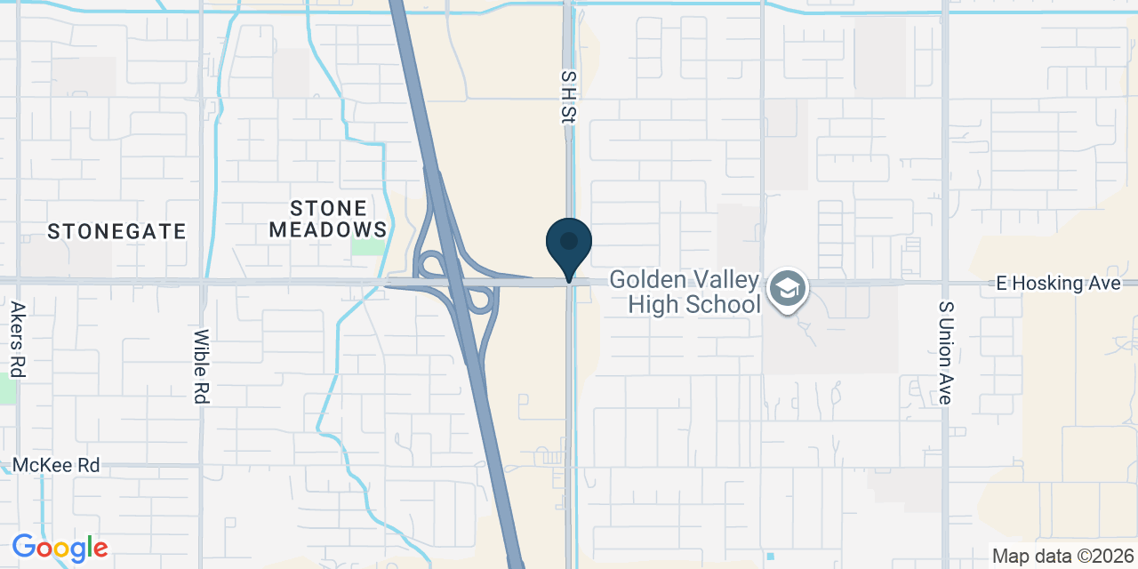 Map showing Kern County, CA