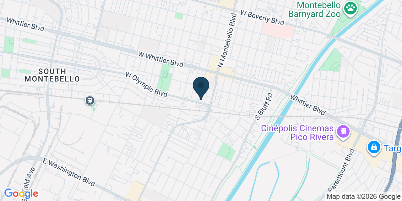 Map showing Montebello, Los Angeles County, CA