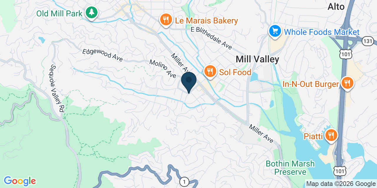 Map showing Tamalpais-Homestead Valley, Marin County, CA