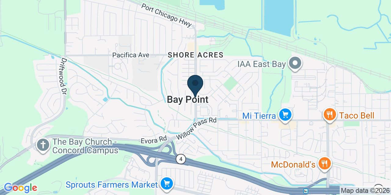 Map showing Bay Point, Contra Costa County, CA