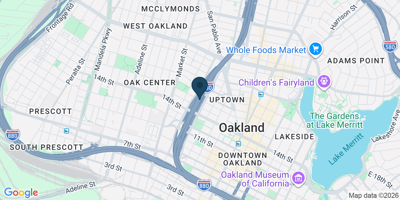 Map showing Oakland, Alameda County, CA