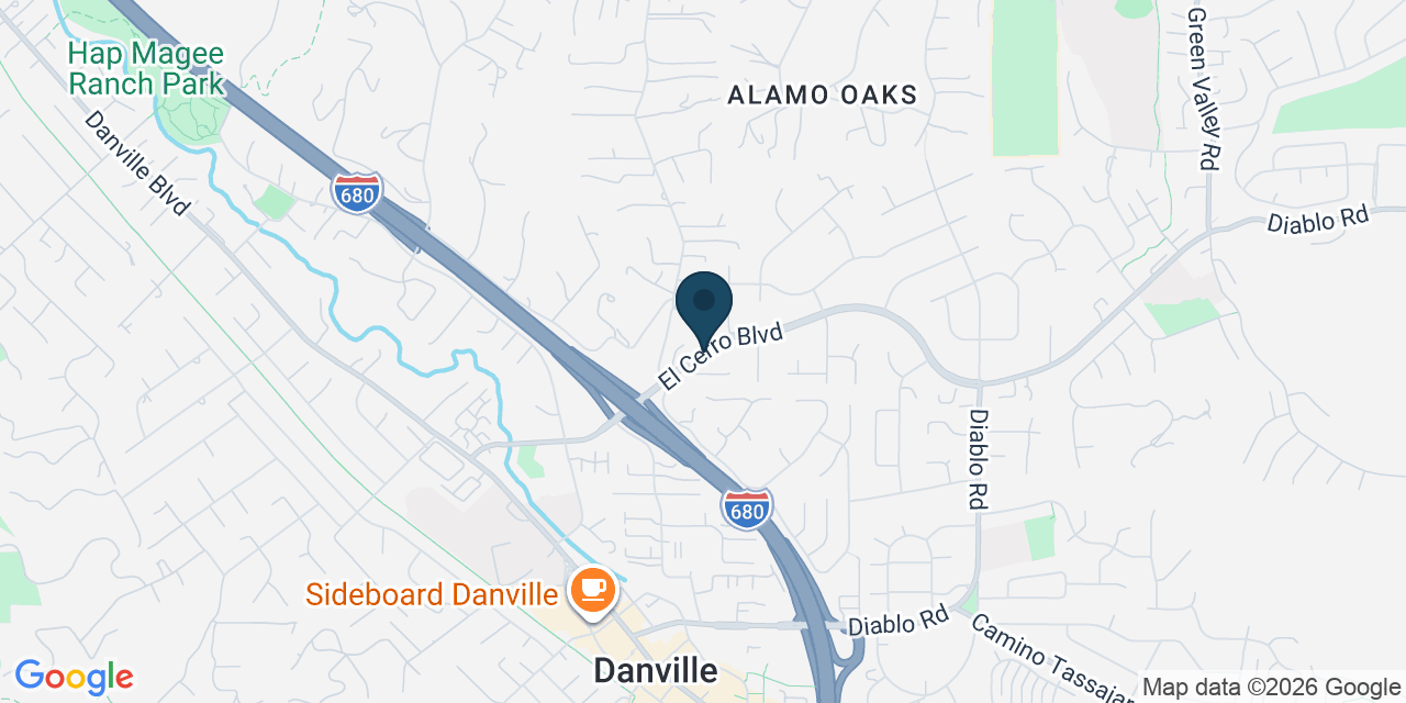Map showing Danville, Contra Costa County, CA