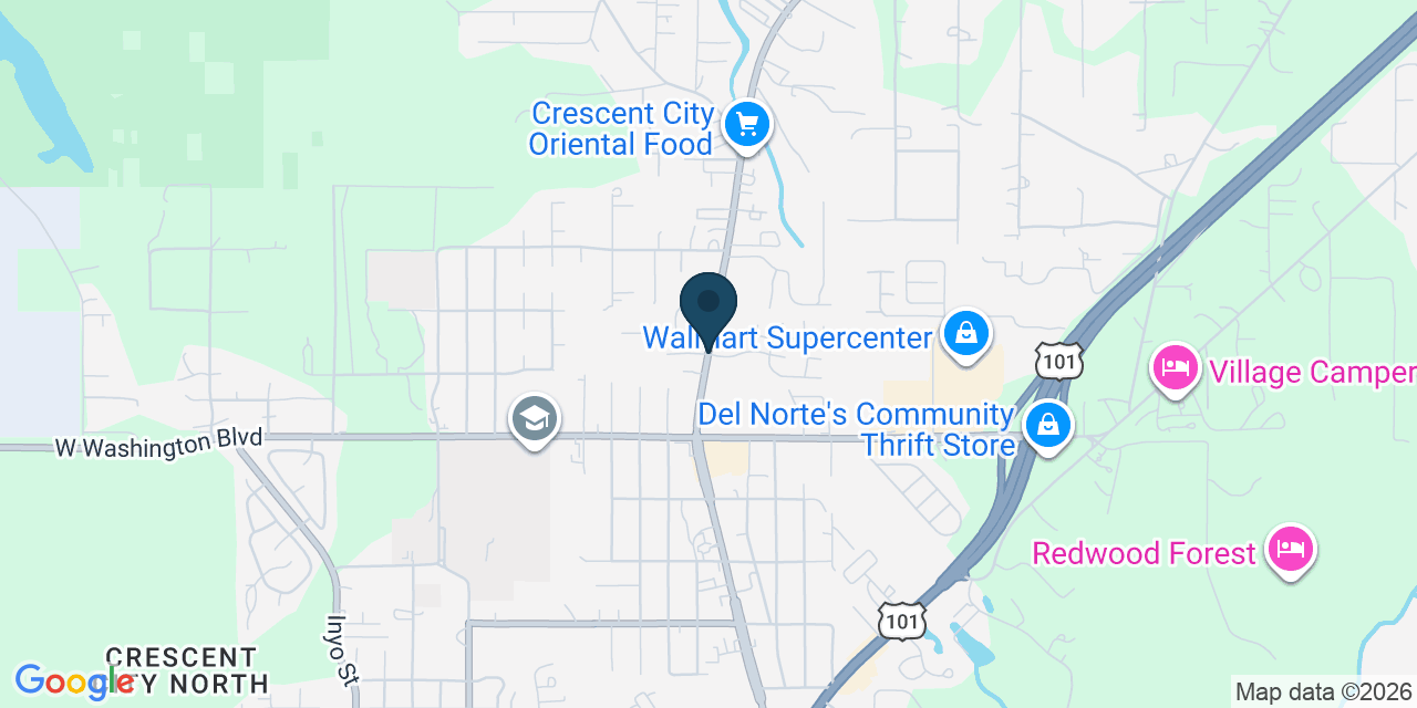 Map showing Del Norte County, CA