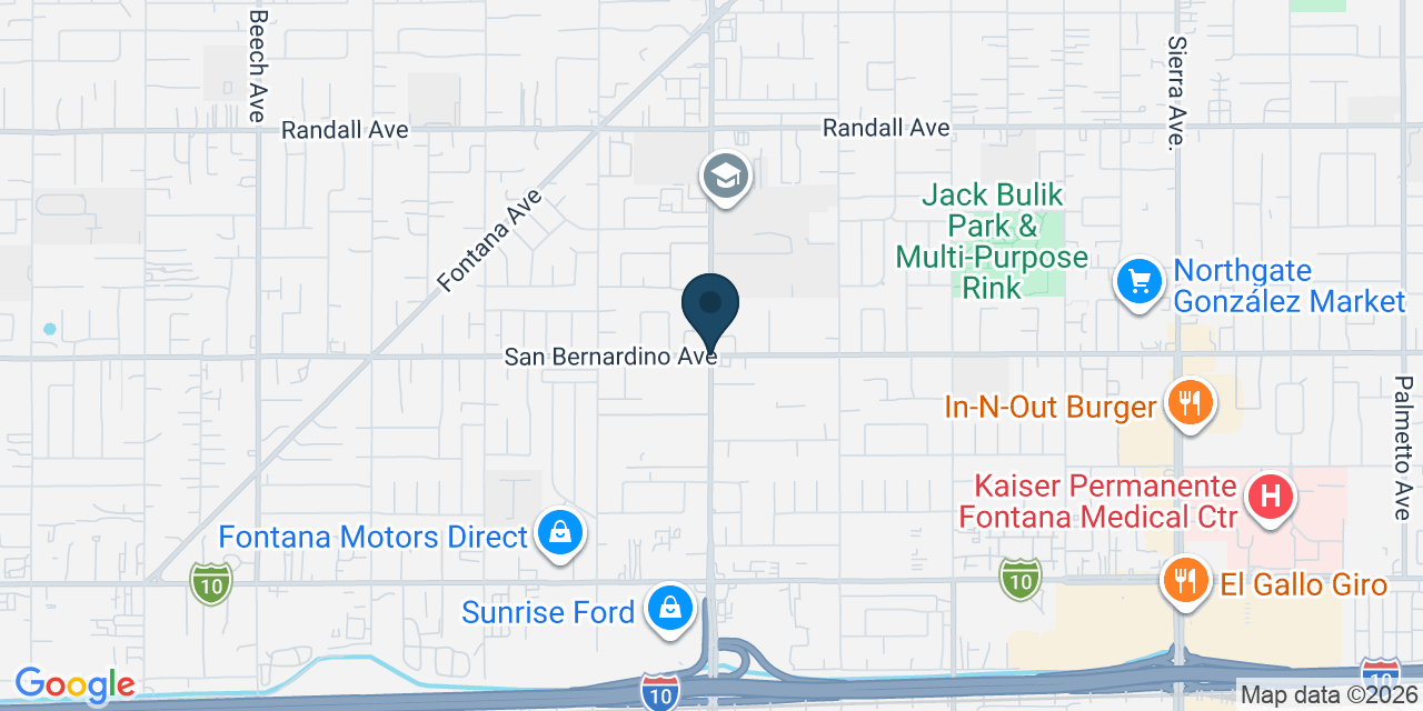 Map showing Fontana, San Bernardino County, CA