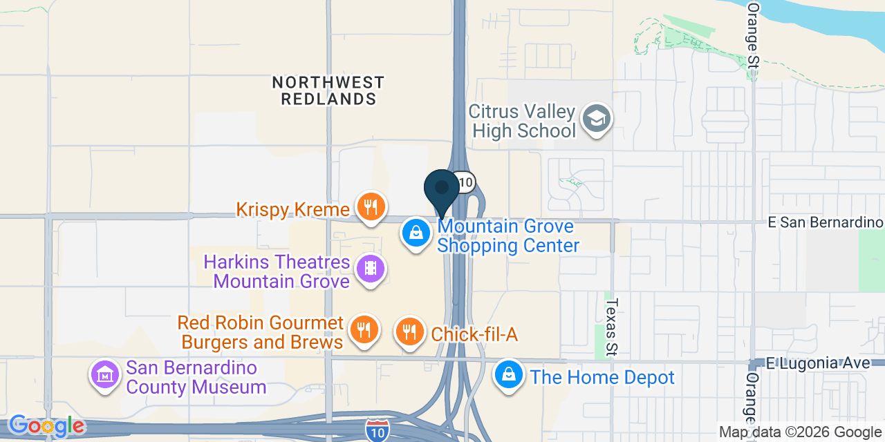 Map showing Northwest Redlands, San Bernardino County, CA