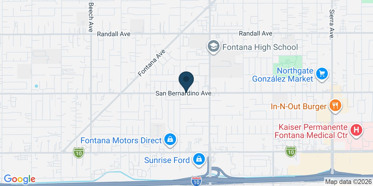 Map showing San Bernardino County, CA