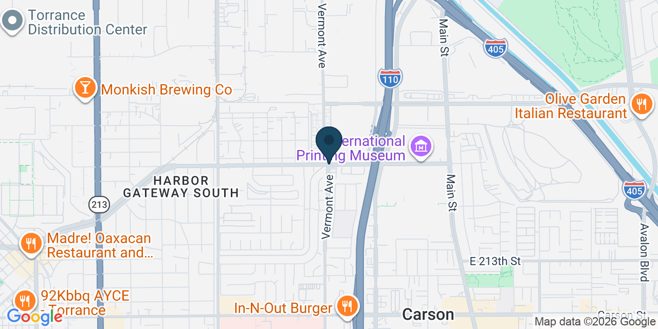 Map showing West Carson, Los Angeles County, CA