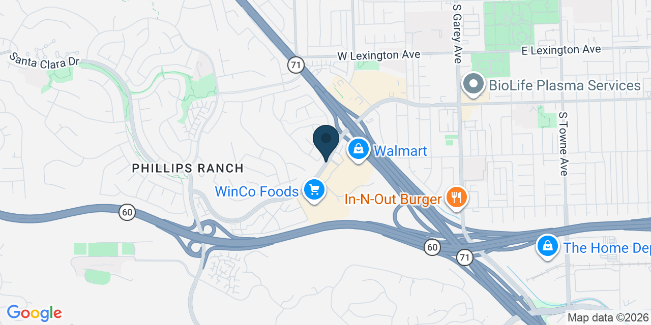 Map showing Pomona, Los Angeles County, CA