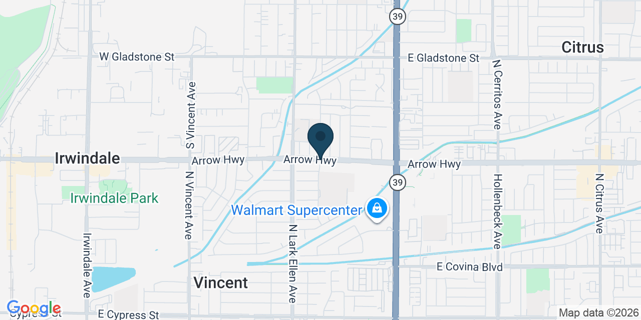 Map showing Vincent, Los Angeles County, CA