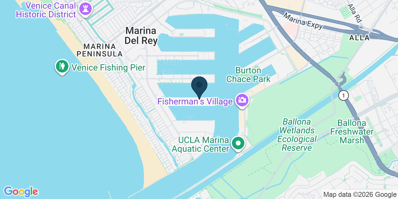 Map showing Marina del Rey, Los Angeles County, CA