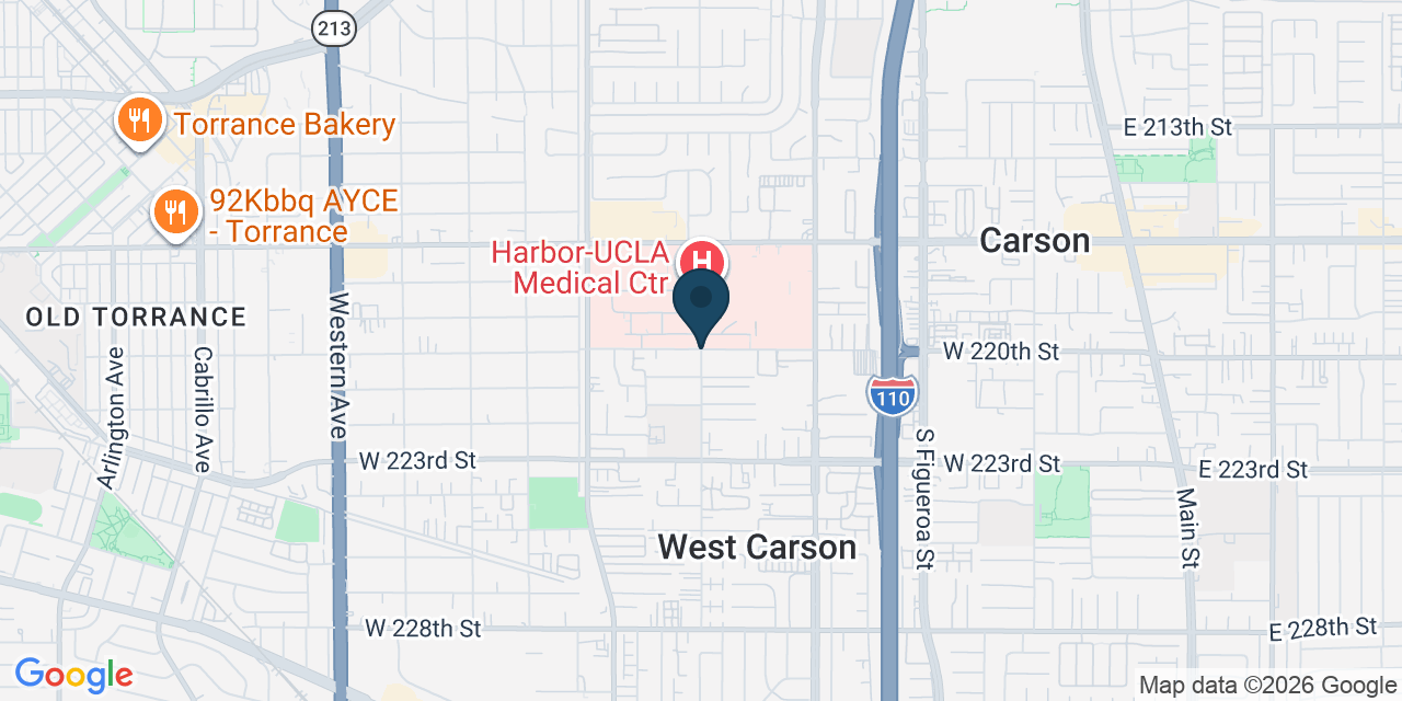 Map showing West Carson, Los Angeles County, CA