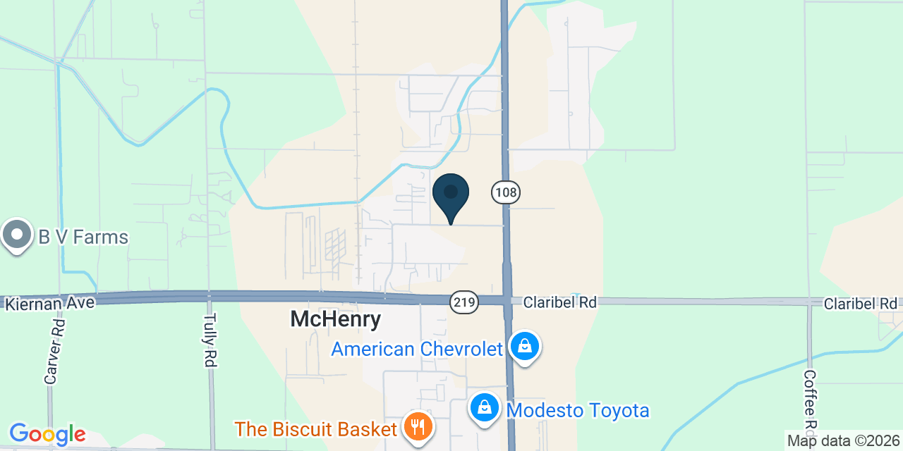 Map showing Stanislaus County, CA