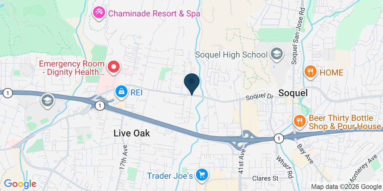 Map showing Live Oak, Santa Cruz County, CA