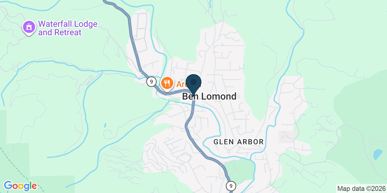 Map showing Ben Lomond, Santa Cruz County, CA