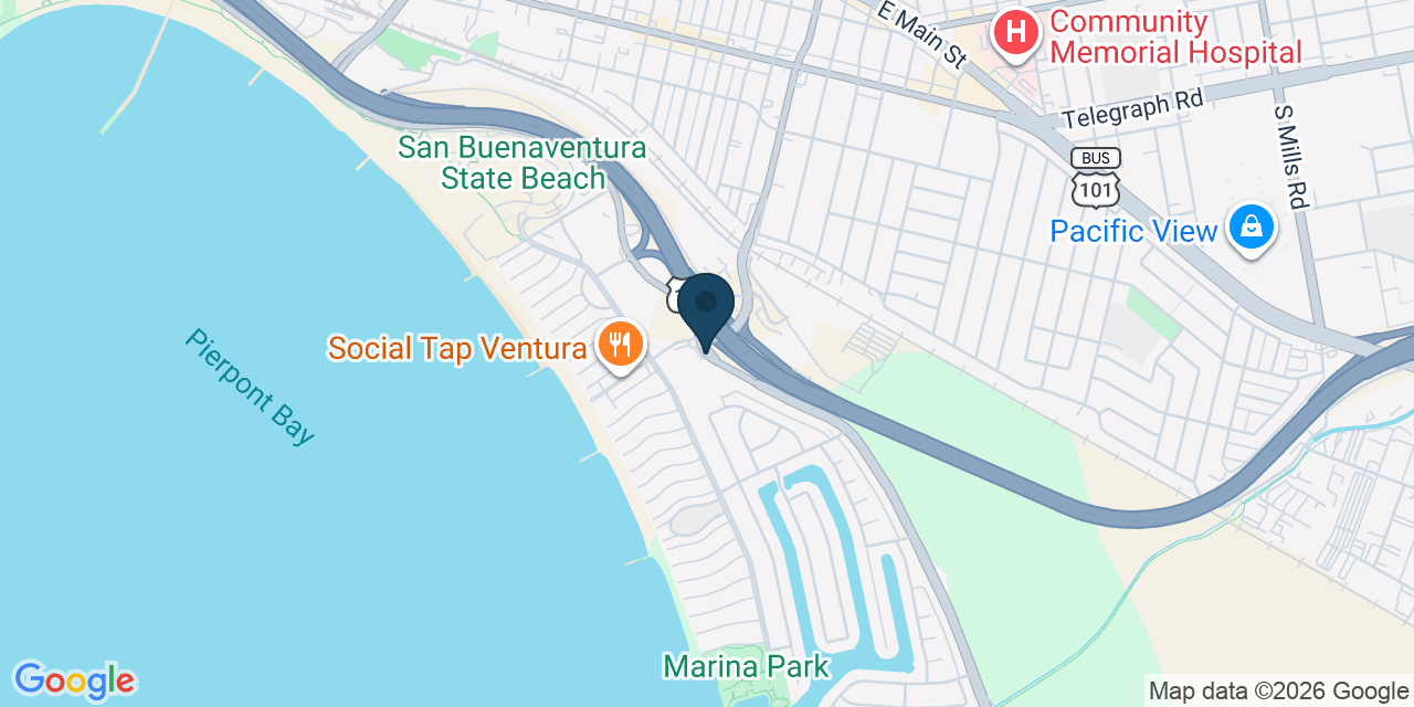 Map showing Ventura, Ventura County, CA