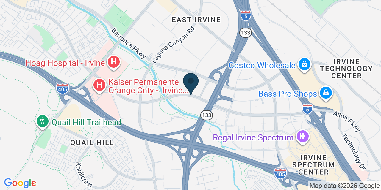 Map showing Orange County, CA