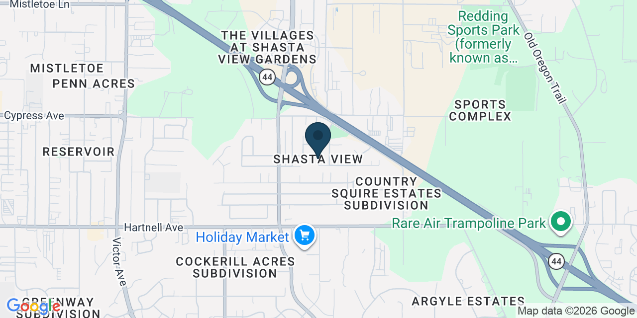 Map showing Redding, Shasta County, CA