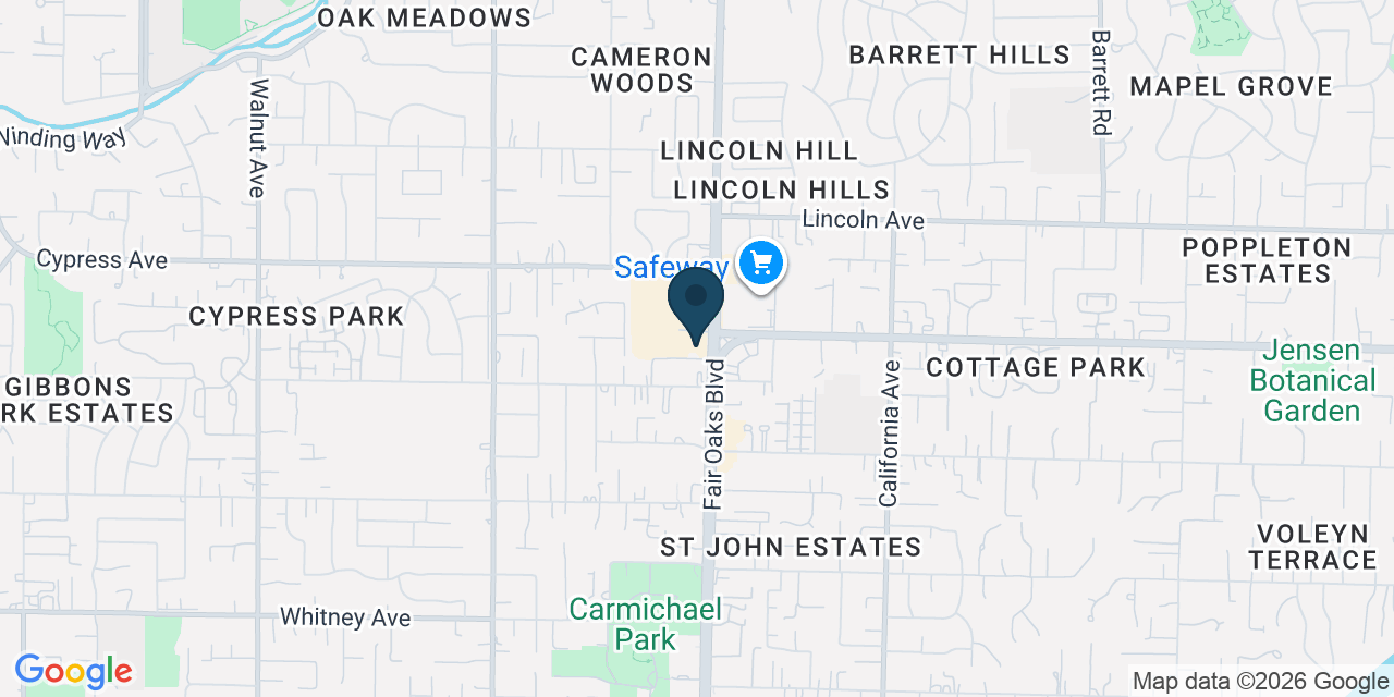 Map showing Carmichael, Sacramento County, CA