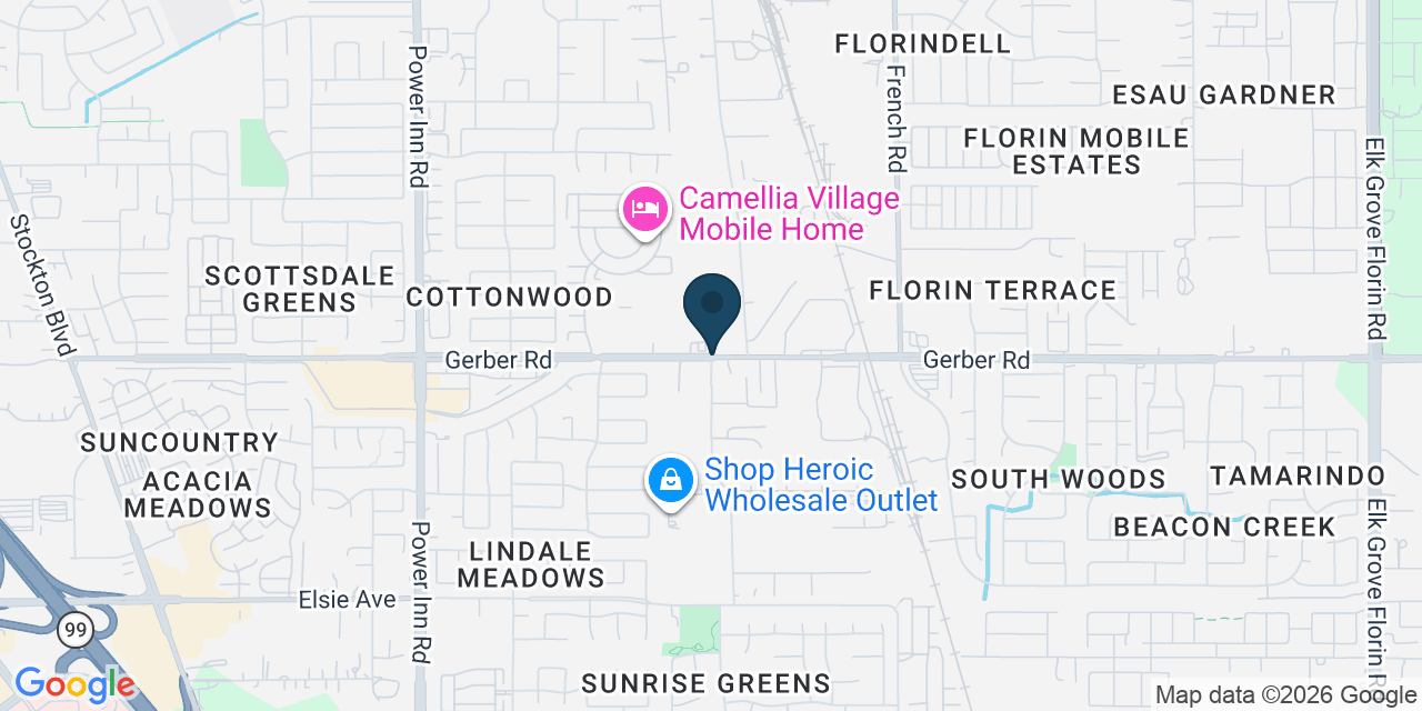 Map showing Florin, Sacramento County, CA