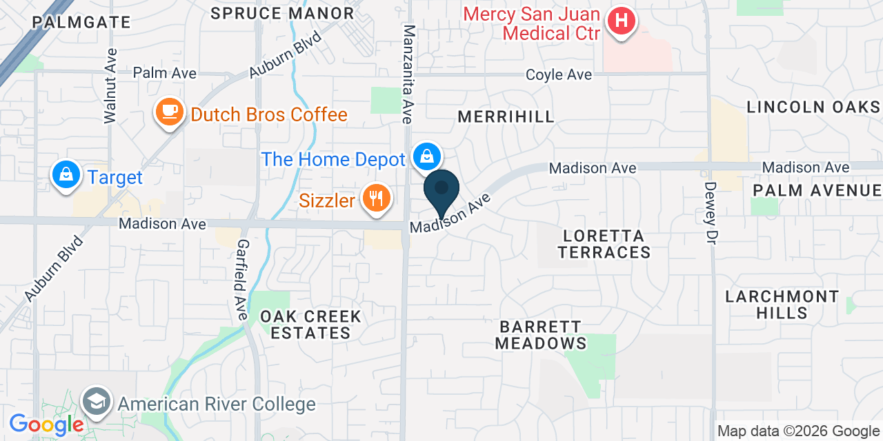 Map showing Carmichael, Sacramento County, CA