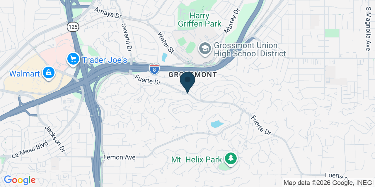 Map showing Casa de Oro-Mount Helix, San Diego County, CA