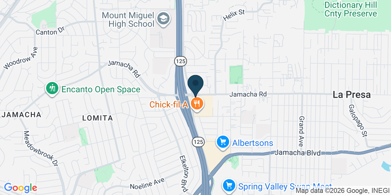 Map showing Spring Valley, San Diego County, CA