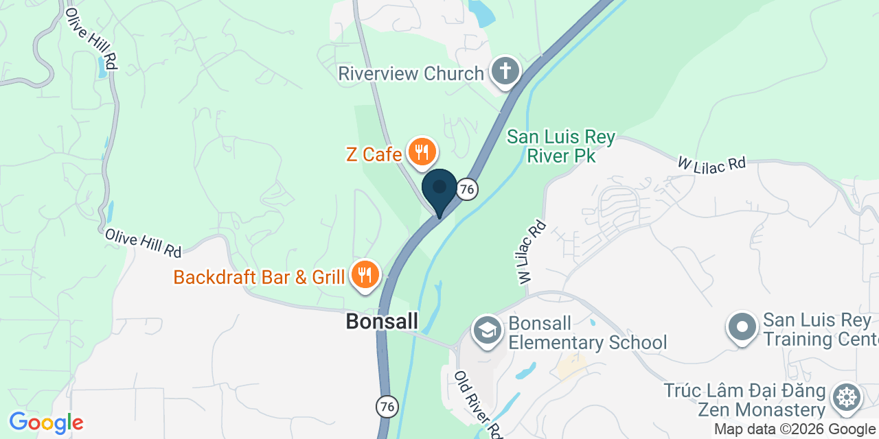 Map showing San Diego County, CA