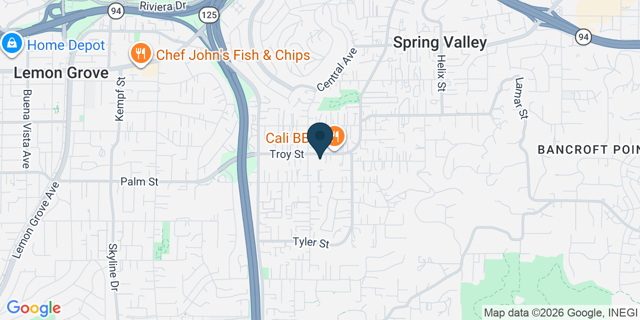 Map showing Spring Valley, San Diego County, CA