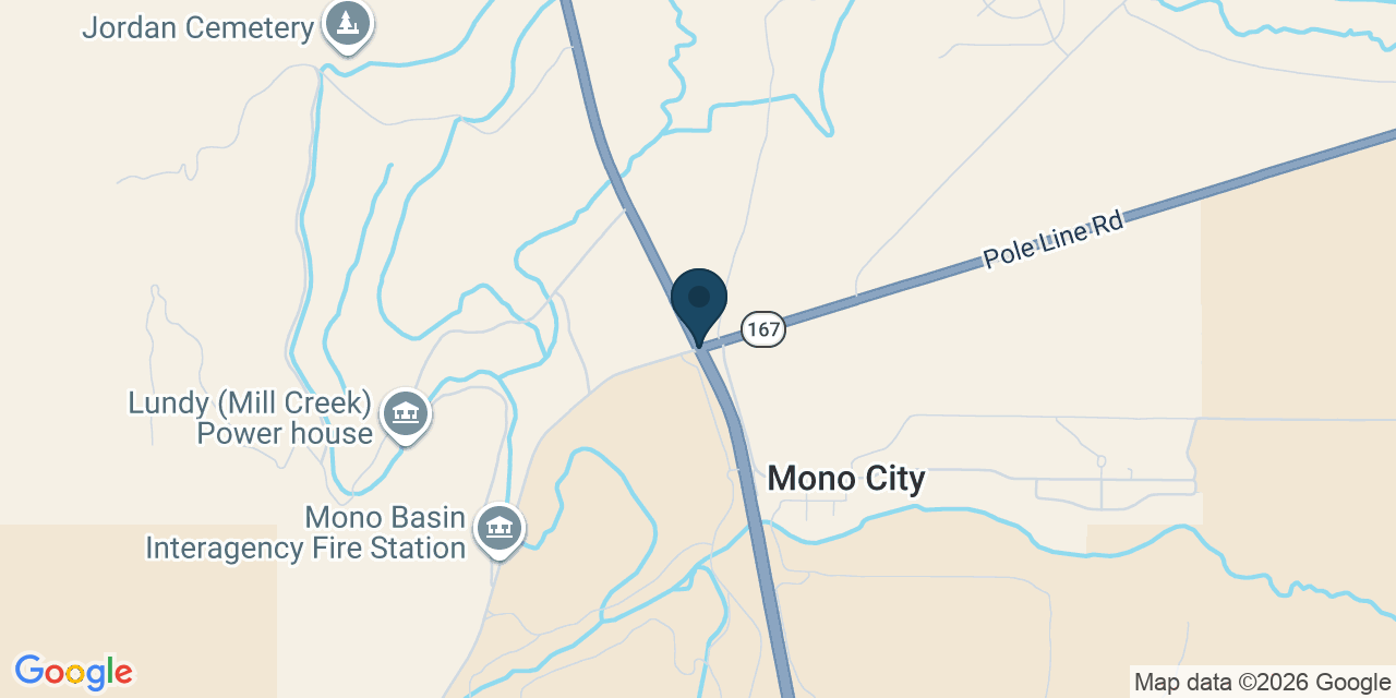 Map showing Mono City, Mono County, CA