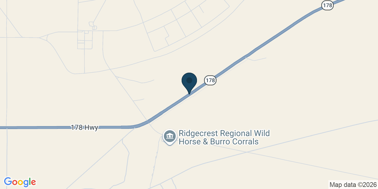 Map showing Ridgecrest, San Bernardino County, CA