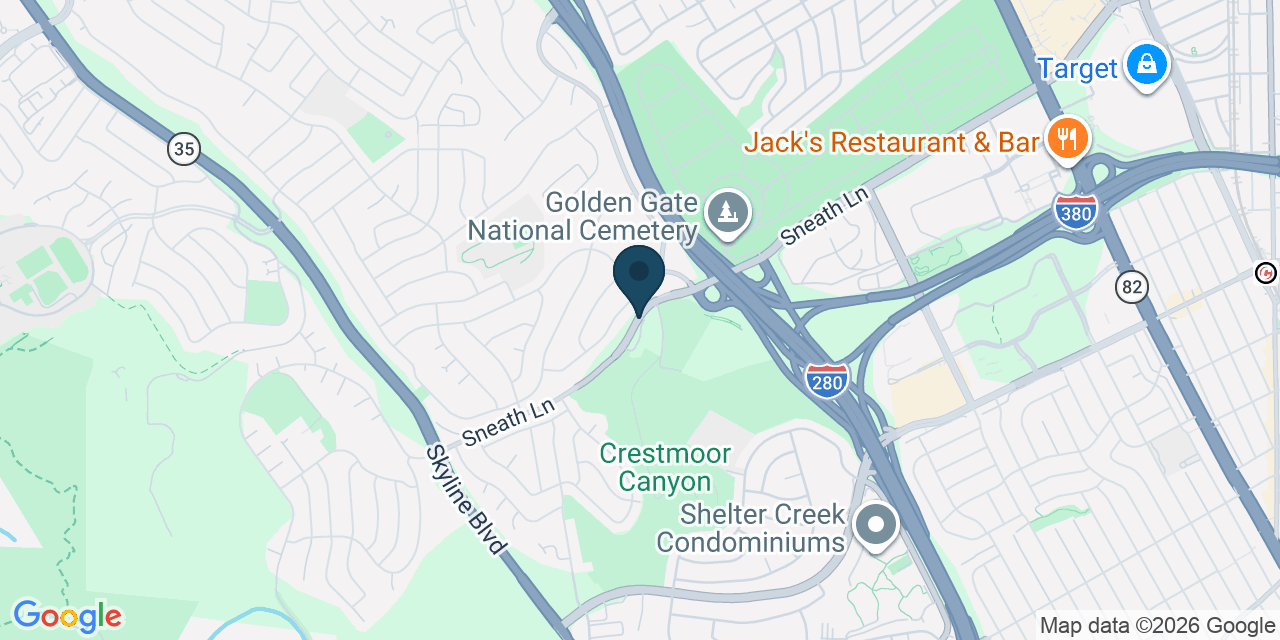 Map showing San Mateo County, CA
