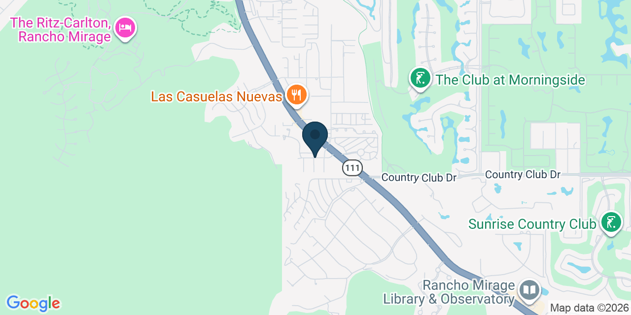 Map showing Rancho Mirage, Riverside County, CA