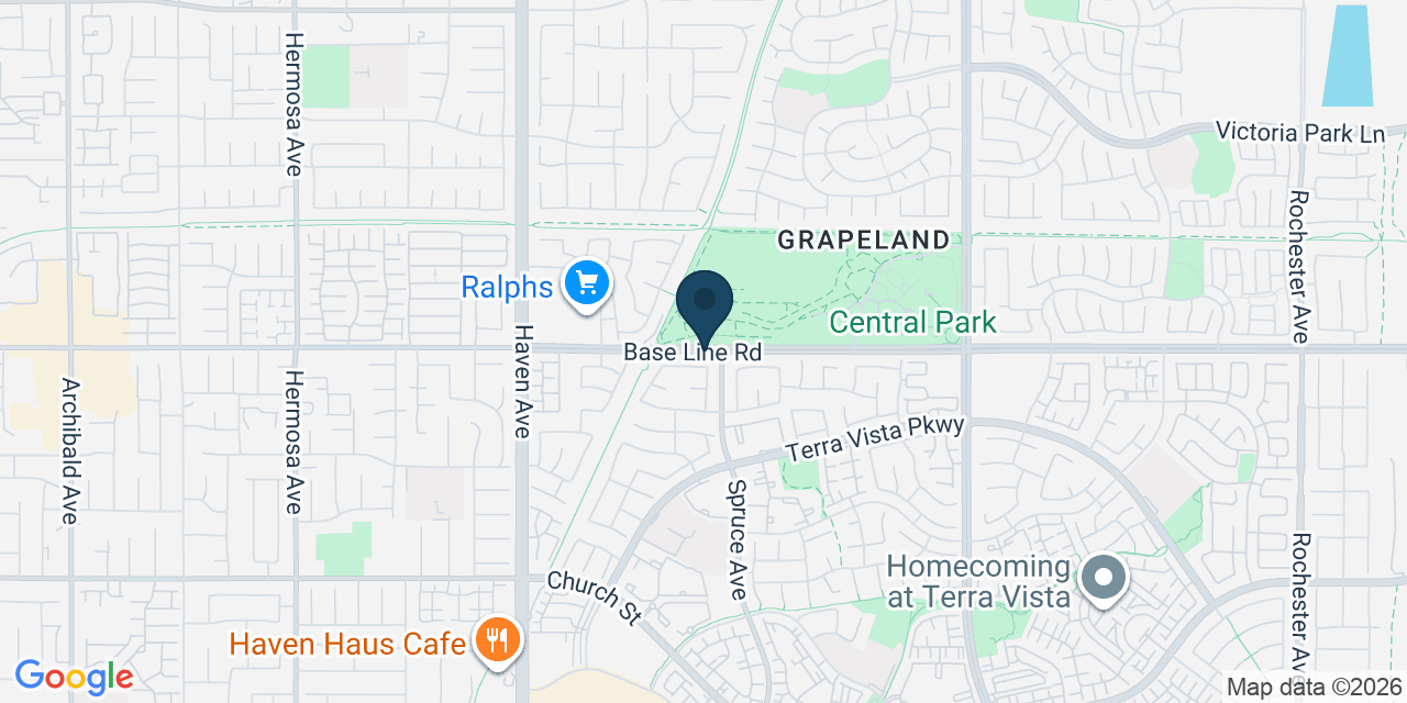 Map showing Rancho Cucamonga, San Bernardino County, CA