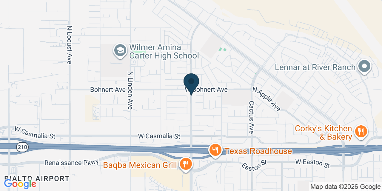 Map showing Rialto, San Bernardino County, CA