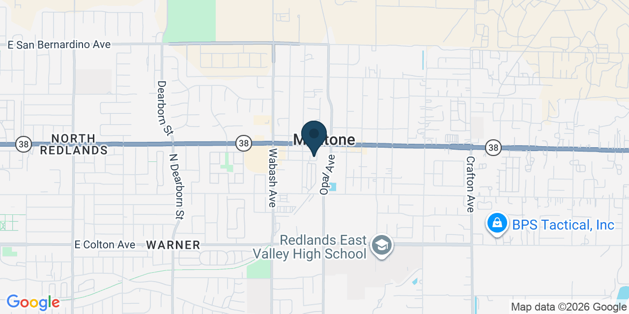 Map showing Mentone, San Bernardino County, CA