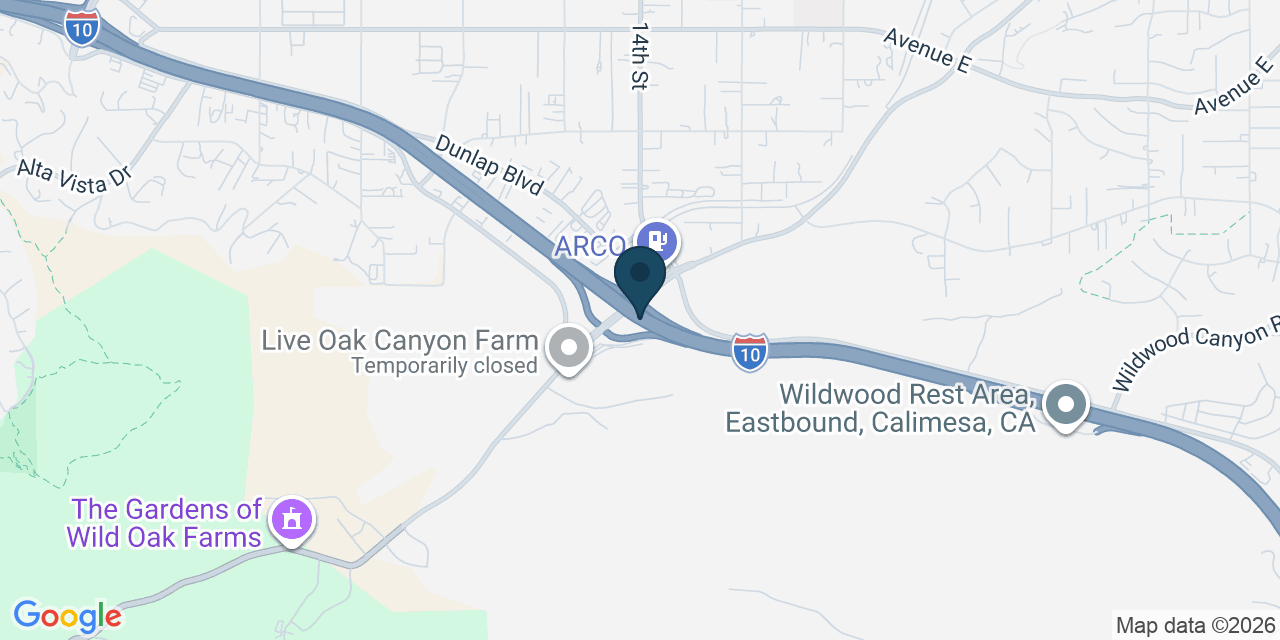 Map showing Yucaipa, San Bernardino County, CA