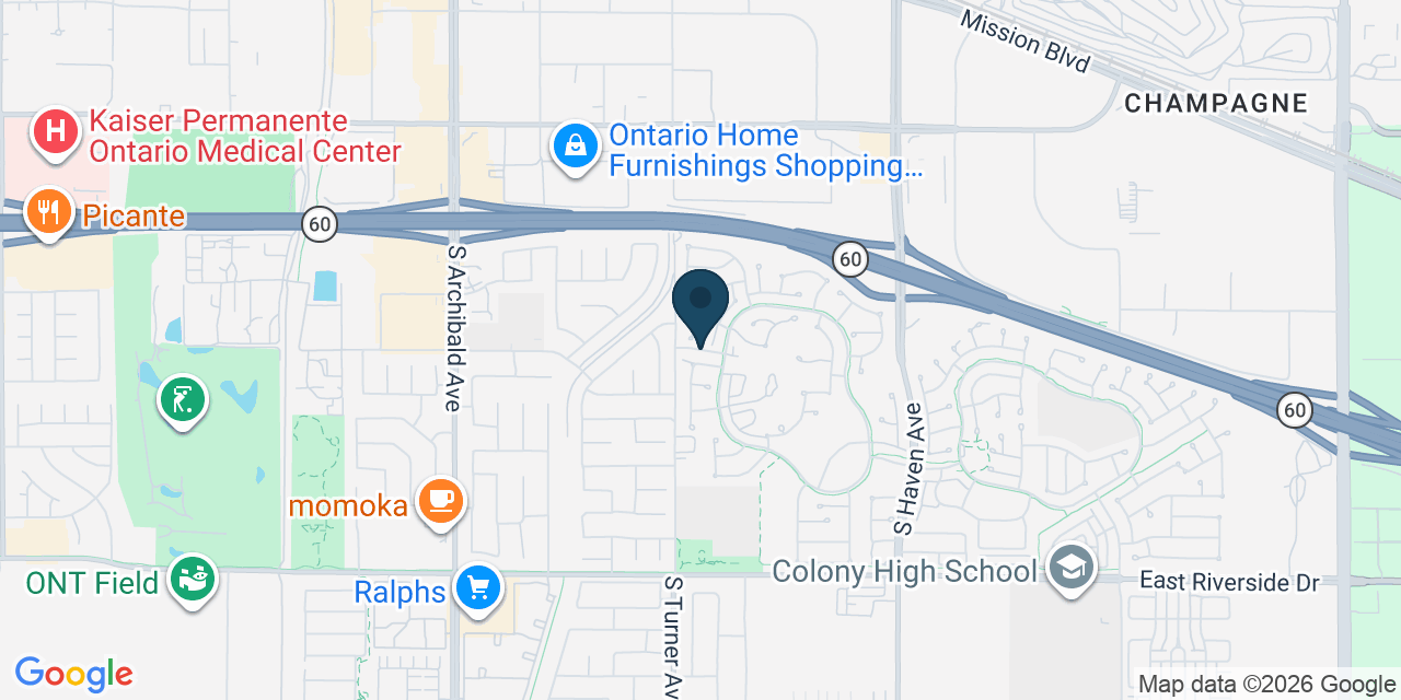 Map showing Ontario, San Bernardino County, CA