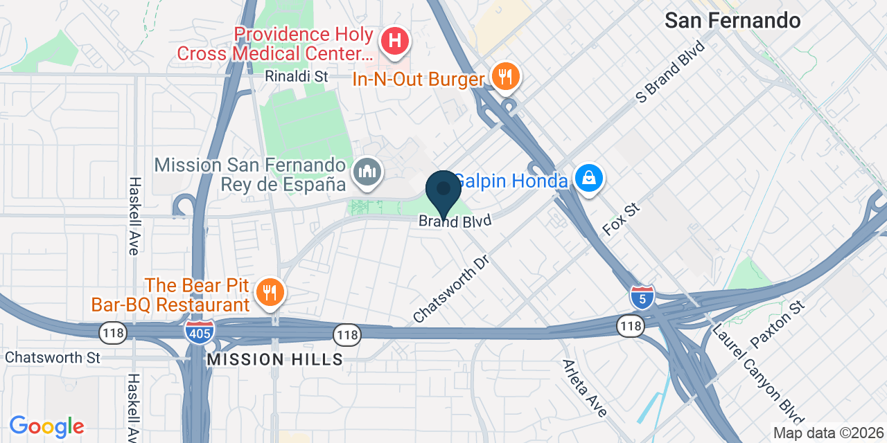 Map showing Los Angeles County, CA