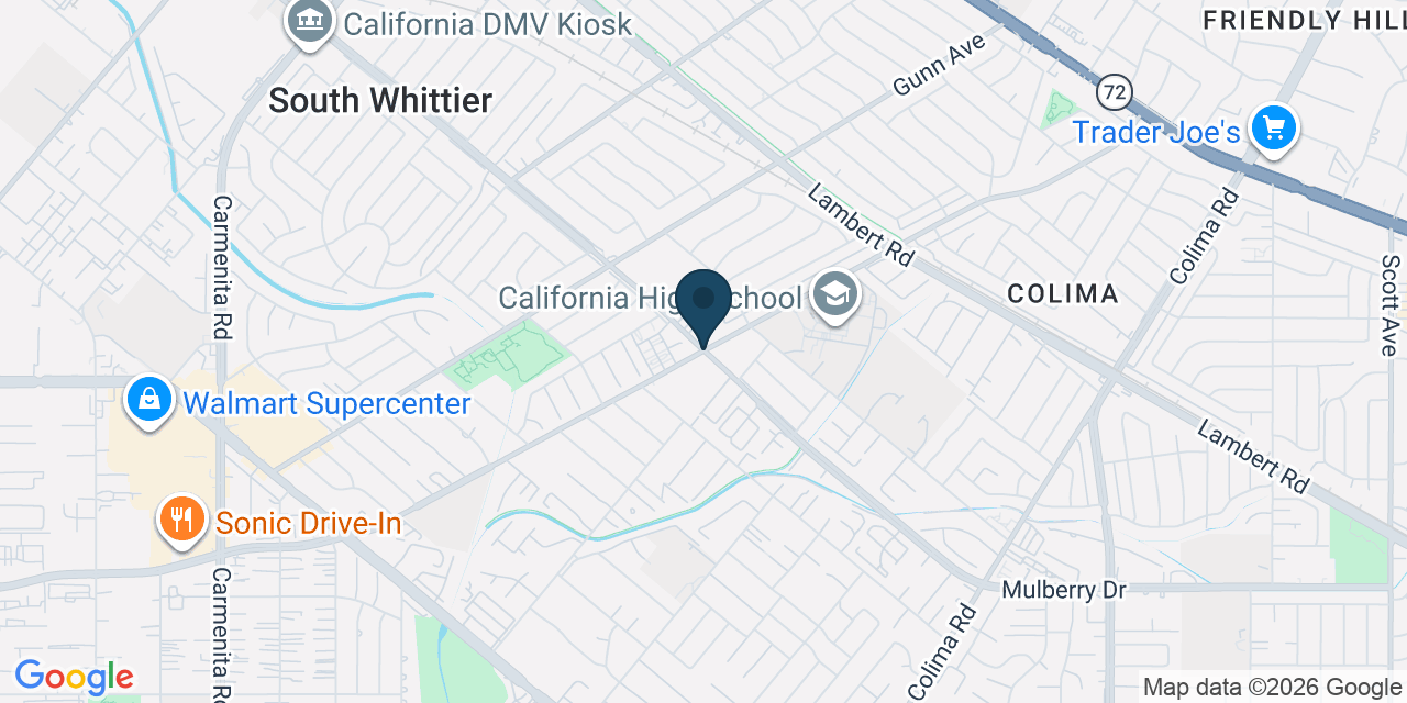 Map showing South Whittier, Los Angeles County, CA