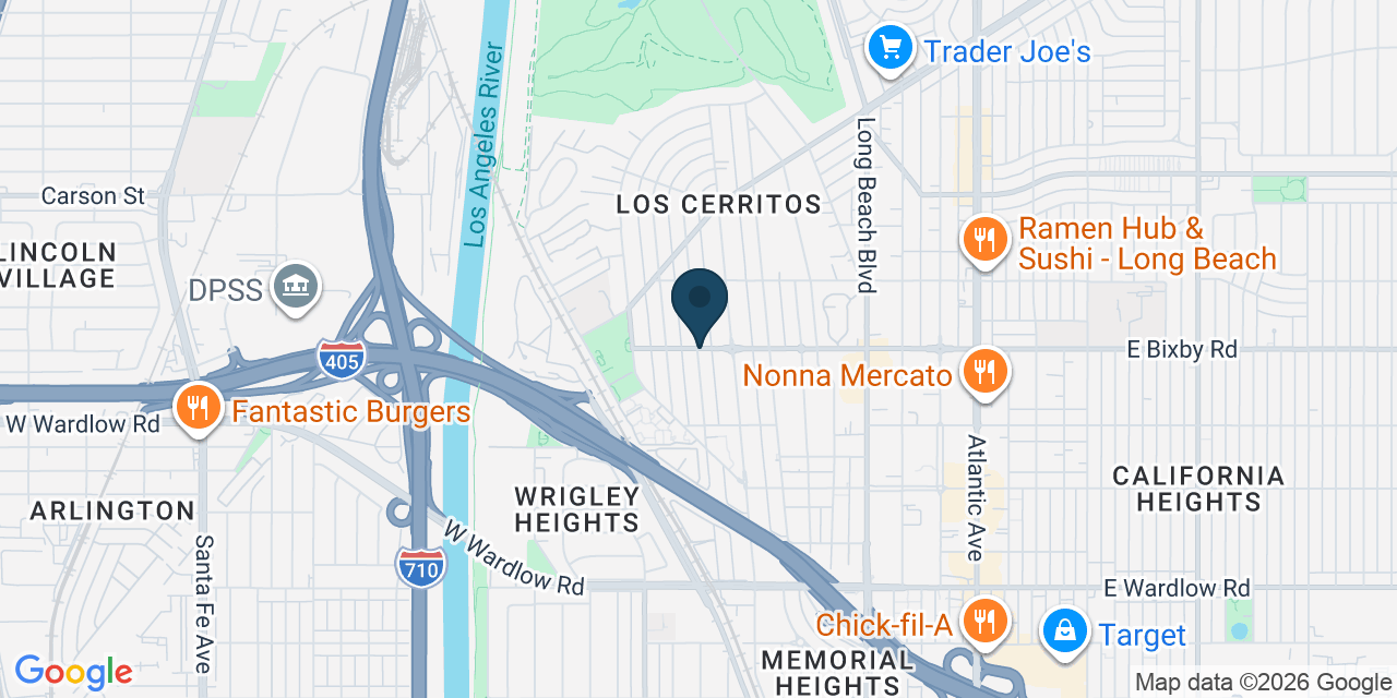 Map showing Long Beach, Los Angeles County, CA