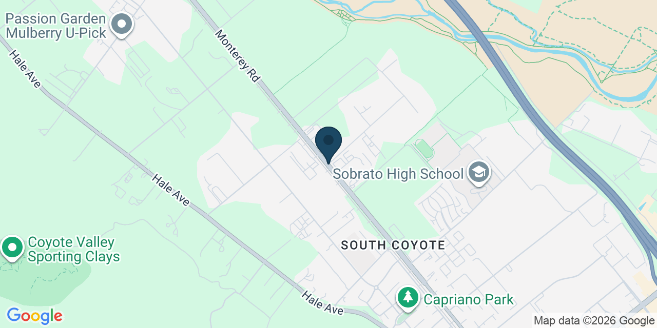 Map showing Coyote Creek, Santa Clara County, CA