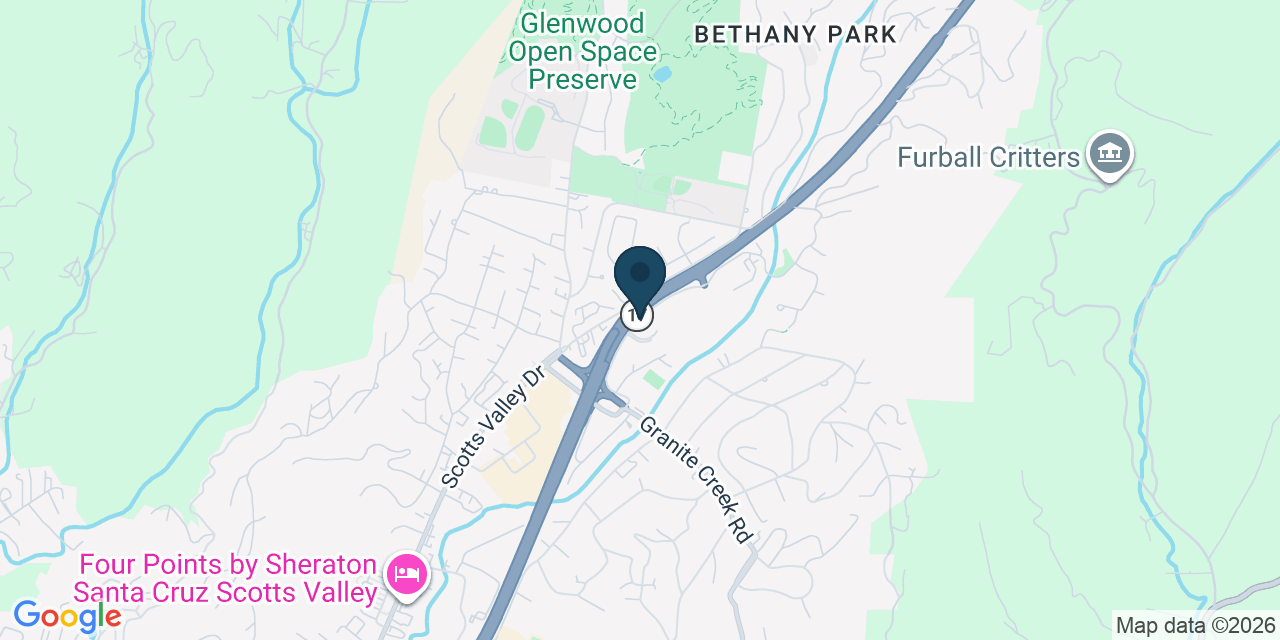 Map showing Scotts Valley, Santa Cruz County, CA