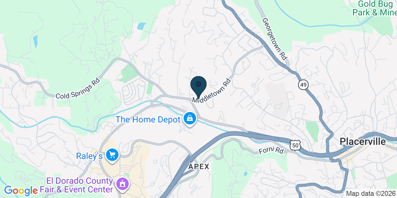 Map showing Placerville, El Dorado County, CA