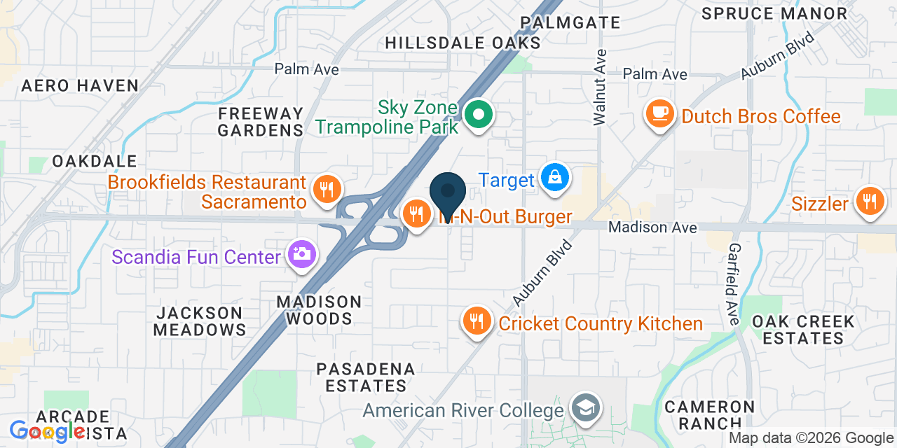 Map showing North Highlands, Sacramento County, CA