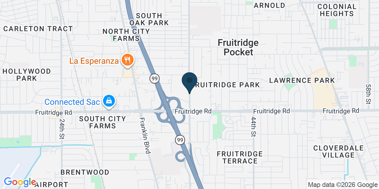 Map showing Sacramento County, CA