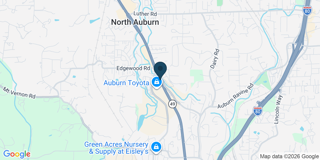 Map showing North Auburn, Placer County, CA