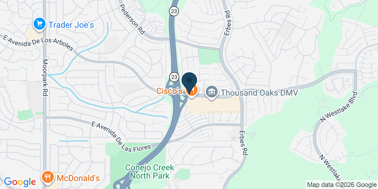 Map showing Thousand Oaks, Ventura County, CA