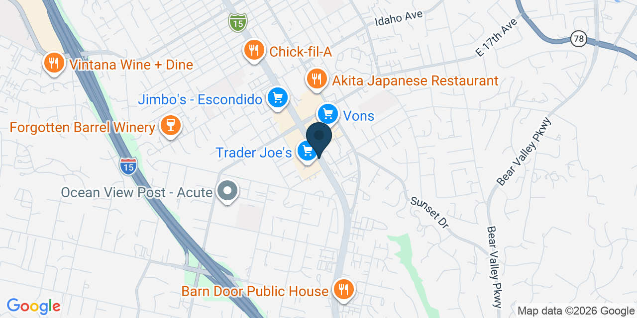 Map showing San Diego County, CA