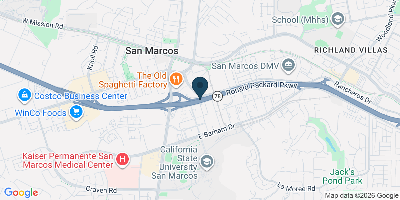Map showing San Marcos, San Diego County, CA